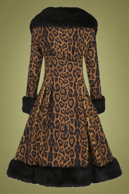 Collectif Clothing - 30s Pearl Coat in Leopard 4