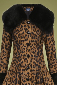 Collectif Clothing - 30s Pearl Coat in Leopard 3