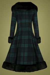 Collectif Clothing - Pearl Coat Années 30 en Noir et Vert 5