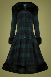 Collectif Clothing - 30s Pearl Coat in Blackwatch Check  2