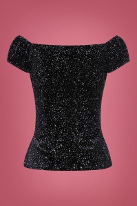 Collectif Clothing - 50s Dolores Glitter Drops Top in Black 3