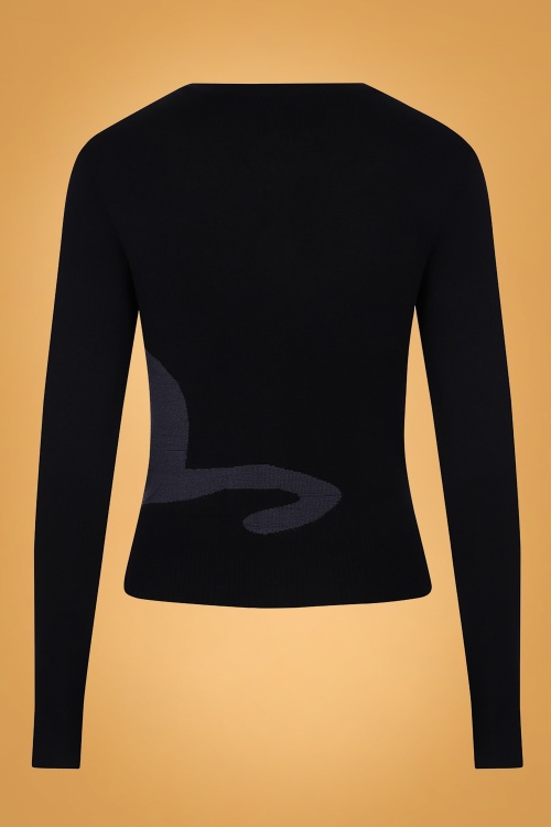 Collectif Clothing - Jessie Midnight Cat vest in zwart 4