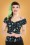 Collectif Clothing - Dolores Midnight Butterfly-top in zwart