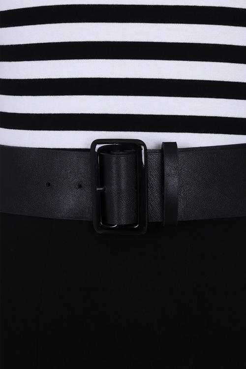Collectif Clothing - Manuela gestreepte penciljurk in zwart en wit 6