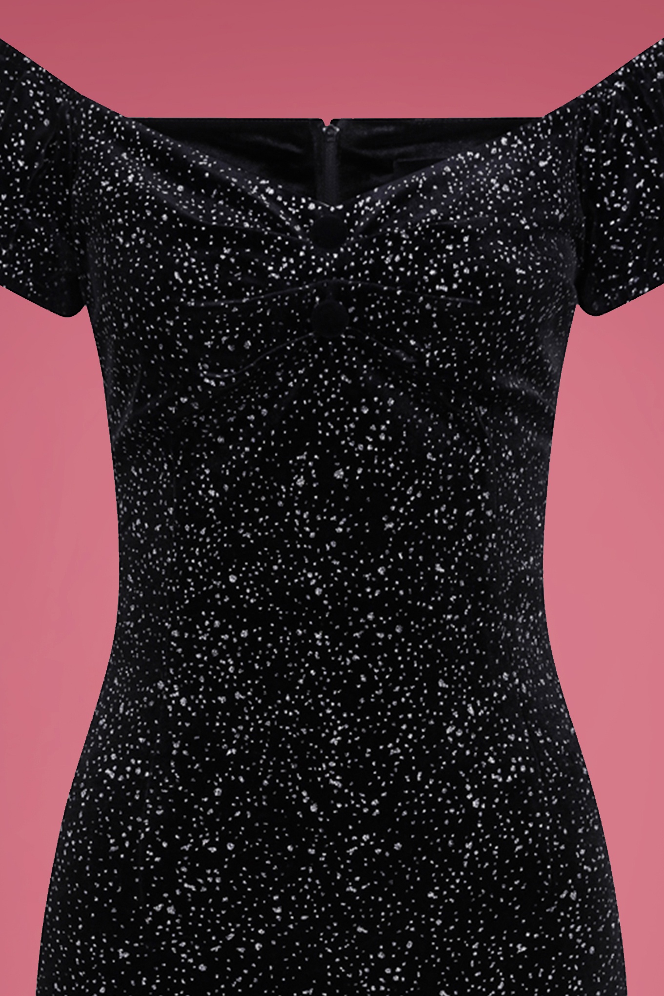 Collectif Clothing - Dolores Glitter Drops penciljurk in zwart 3