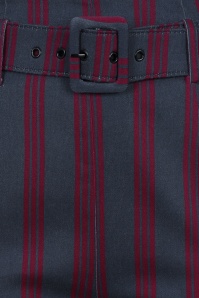 Collectif Clothing - Thea Triplet Stripes Trousers Années 50 en Bleu Marine 4