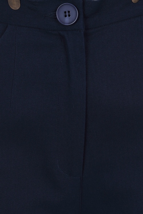 Collectif Clothing - Glinda Trousers Années 40 en Bleu Marine  4