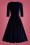 Collectif Clothing - Moira Velvet Swing Dress Années 50 en Bleu Marine 5