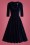 Collectif Clothing - Moira Velvet Swing Dress Années 50 en Bleu Marine 2