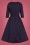 Collectif Clothing - Rossella Camelia Swing-Kleid in Marineblau 4