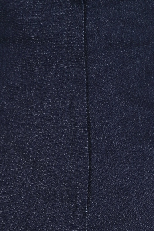 Collectif Clothing - Kiki Jeans mit hoher Taille in Marineblau 4
