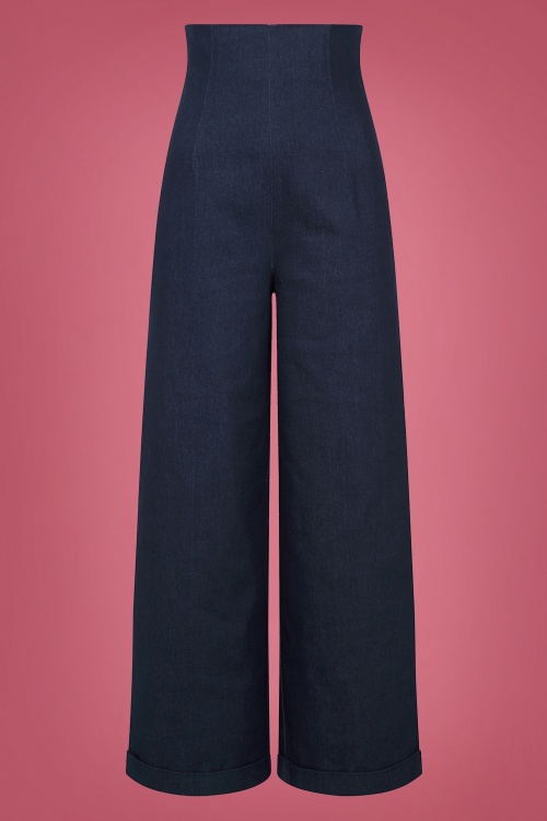 Collectif Clothing - Kiki jeans met hoge taille in marineblauw