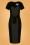 Collectif Clothing - Gracie Velvet Pencil Dress Années 50 en Noir