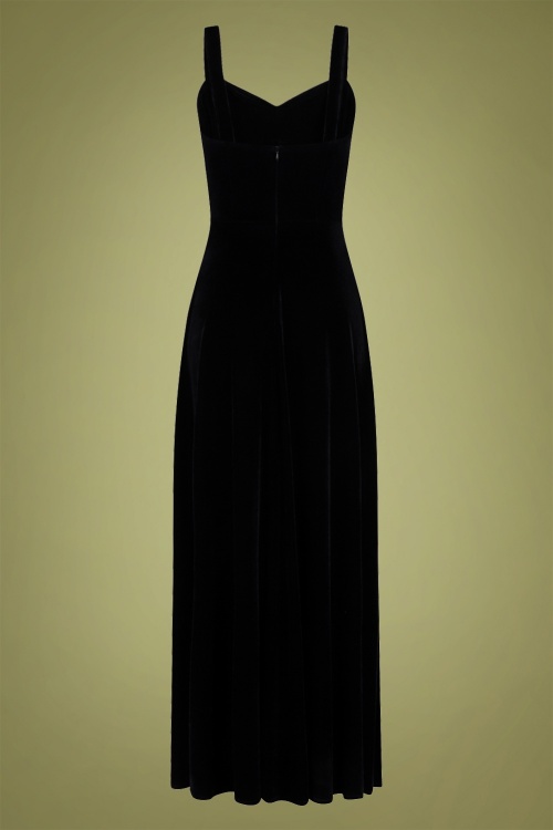 Collectif Clothing - 50s Celeste Occasion Maxi Dress in Black 8