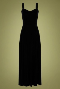 Collectif Clothing - 50s Celeste Occasion Maxi Dress in Black 6