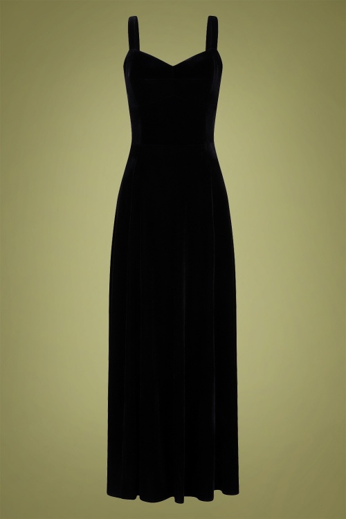 Collectif Clothing - 50s Celeste Occasion Maxi Dress in Black 6
