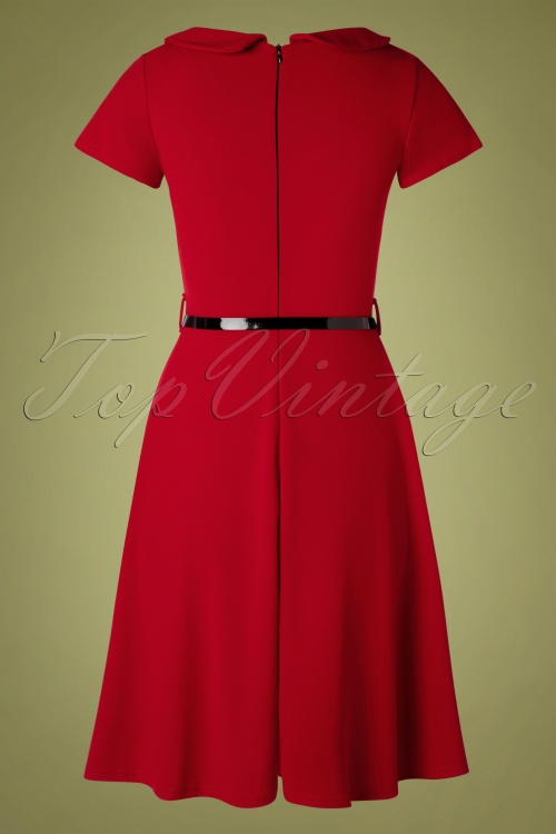 Vintage Chic for Topvintage - Lynne Swing Dress Années 50 en Rouge Foncé 5