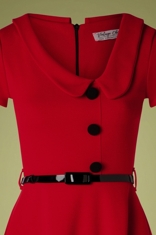 Vintage Chic for Topvintage - Lynne Swing Dress Années 50 en Rouge Foncé 3