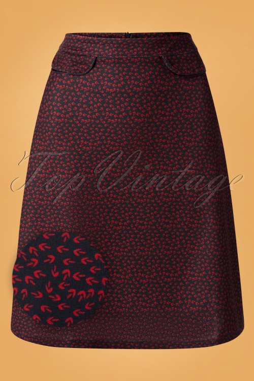 LE PEP - 60s Graphic Skirt in Navy
