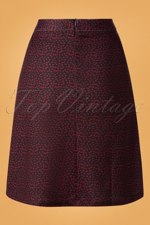 LE PEP - 60s Graphic Skirt in Navy 3