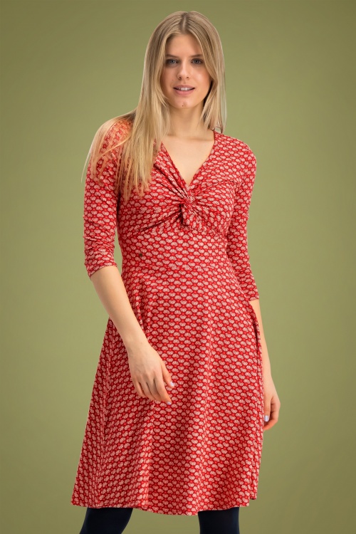 Blutsgeschwister - 60s Cold Days Hot Knot Dress in Super Flower Red 2
