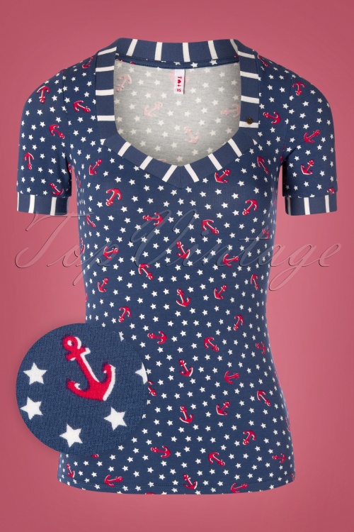 Blutsgeschwister - 50s Heart To Heart Shirt in Super Star Blue