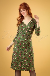 King Louie - 60s Cecil Kansas Dress in Olive Green