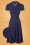 Retrolicious - Debra Pin Dot Swing Dress Années 50 en Bleu Marine 2