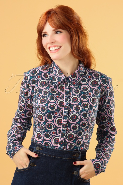 4FunkyFlavours - 60s Same Psychology Blouse in Purple