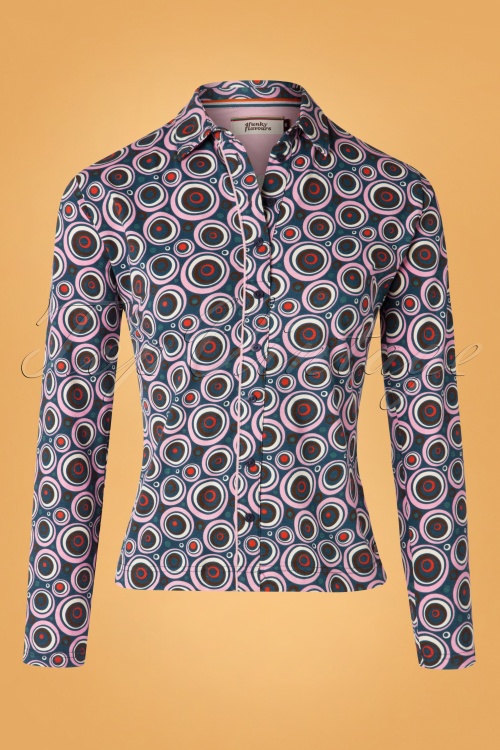 4FunkyFlavours - 60s Same Psychology Blouse in Purple 2