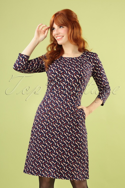 King Louie 29442 Mona Dress Swirl Blue20190708 040MW