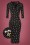 Topvintage Boutique Collection - 50s Gianna Floral Dots Pencil Dress in Black 2