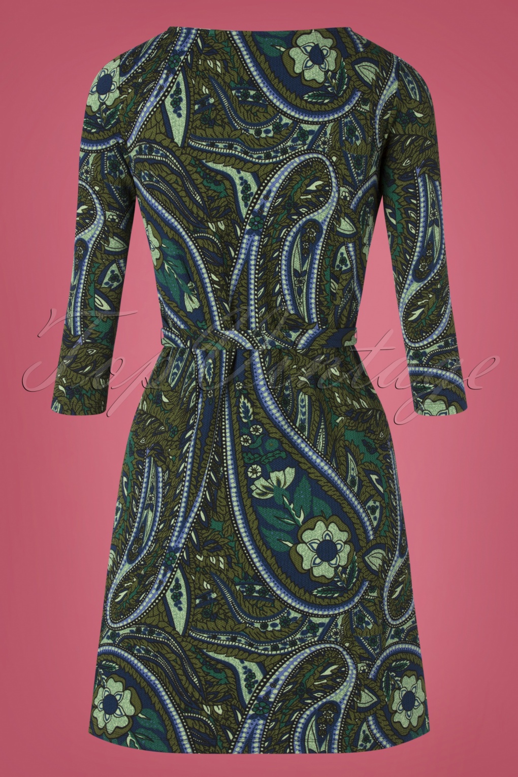 60s Zoe Teardrop Dress in Olive Green