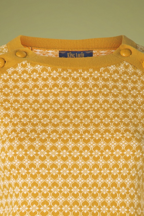 King Louie - Langlauf Kashmir Button Pullover in Sunset Yellow 4
