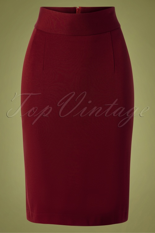 Very Cherry - 50s Classic Pencil Skirt in Wine