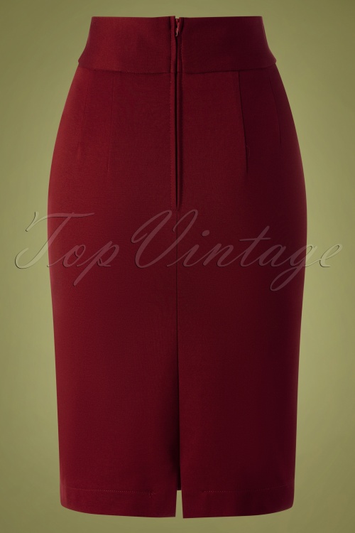 Very Cherry - 50s Classic Pencil Skirt in Wine 3