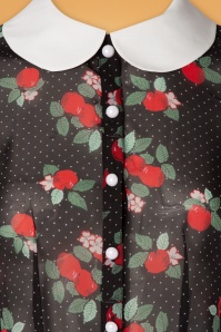 Bunny - 50s Apple Blossom Blouse in Black 4