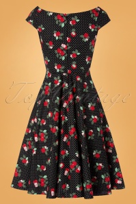 Bunny - 50s Apple Blossom Swing Dress in Black 5
