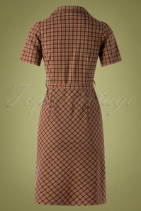 Very Cherry - 40s Revers Straight Skirt Dress in Nestor Check Beige 4