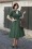 Miss Candyfloss - Athena Dolman Swing Dress Années 50 en Vert Foncé