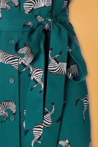 Sugarhill Brighton - Tally Dazzle Of Zebras blouse-jurk in groenblauw 4