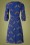 Sugarhill Brighton - Aisha Dancing Cheetahs Wrap Dress Années 70 en Bleu Royal 5