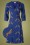 Sugarhill Brighton - Aisha Dancing Cheetahs Wrap Dress Années 70 en Bleu Royal 2
