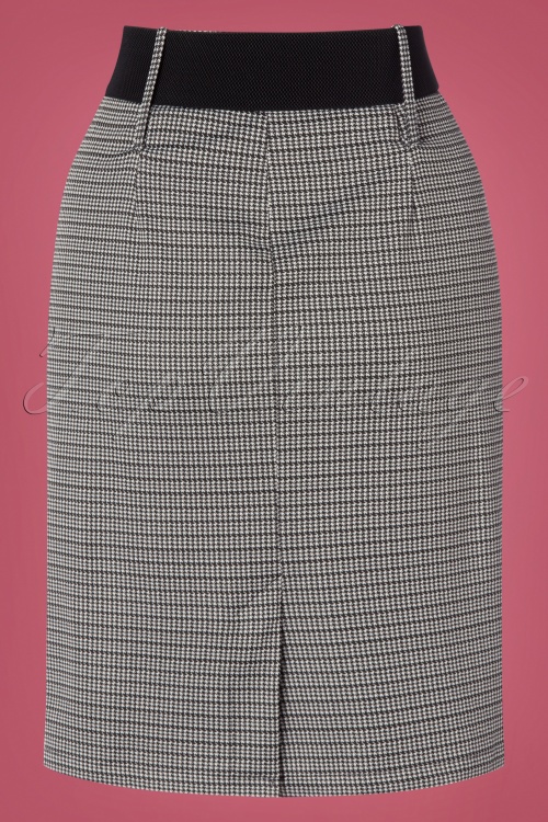 Belsira - Millie Houndstooth Pencil Skirt Années 50 en Noir et Blanc 4