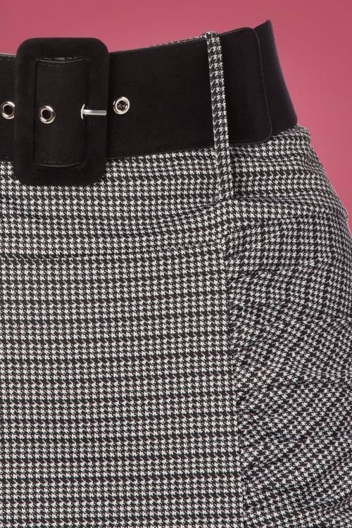 Belsira - 50s Millie Houndstooth Pencil Skirt in Black and White 3