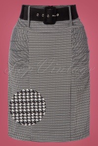 Belsira - 50s Millie Houndstooth Pencil Skirt in Black and White 2
