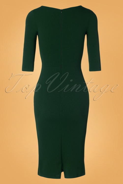 Vintage Chic for Topvintage - 50s Verona Pencil Dress in Forest Green 3
