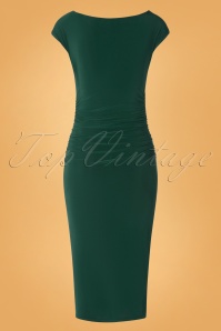 Vintage Chic for Topvintage - 50s Jacintha Pencil Midi Dress in Dark Green 3