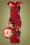 50s Jacintha Pencil Midi Dress in Wine Floral