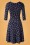 Topvintage Boutique Collection - Fabienne Swallow Swing Dress Années 50 en Bleu Marine 5